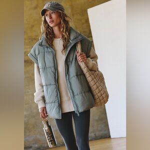 Free People Movement Green Puffer Vest